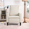 Fauteuil inclinable beige avec porte-téléphone et porte-gobelet