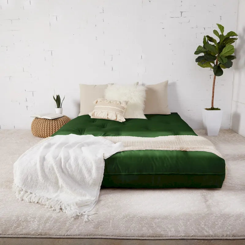 Matelas futon de sol japonais tufté de 6 pouces Grand format Plusieurs couleurs