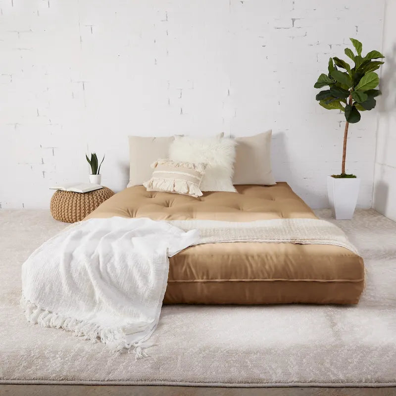 Matelas futon de sol japonais tufté de 6 pouces Grand format Plusieurs couleurs