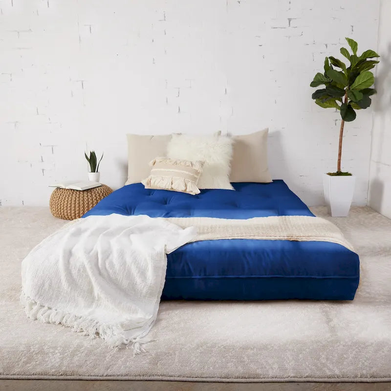 Matelas futon de sol japonais tufté de 6 pouces Grand format Plusieurs couleurs