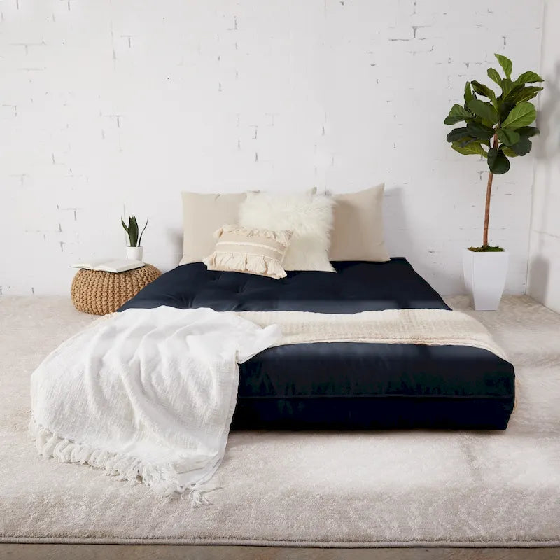 Matelas futon de sol japonais tufté de 6 pouces Grand format Plusieurs couleurs