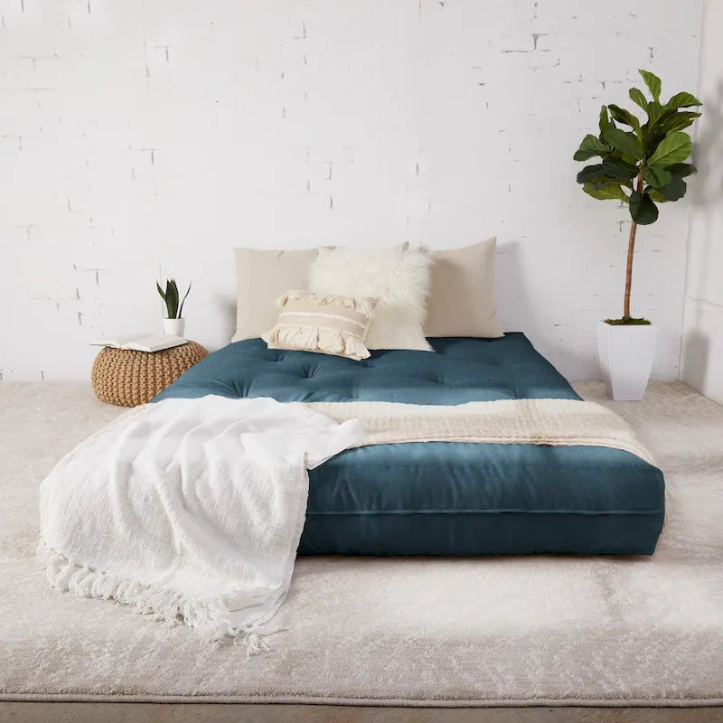 Matelas futon de sol japonais tufté de 6 pouces Grand format Plusieurs couleurs