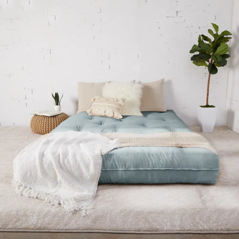 Matelas futon de sol japonais tufté de 6 pouces Grand format Plusieurs couleurs