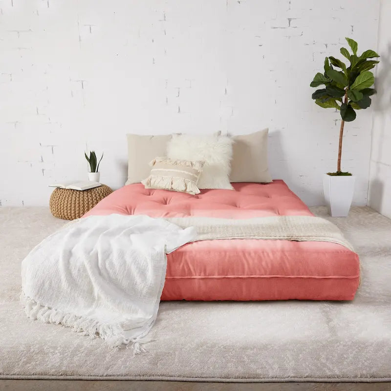 Matelas futon de sol japonais tufté de 6 pouces Grand format Plusieurs couleurs