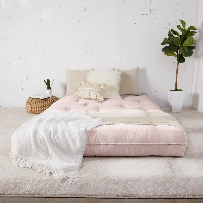 Matelas futon de sol japonais tufté de 6 pouces Grand format Plusieurs couleurs