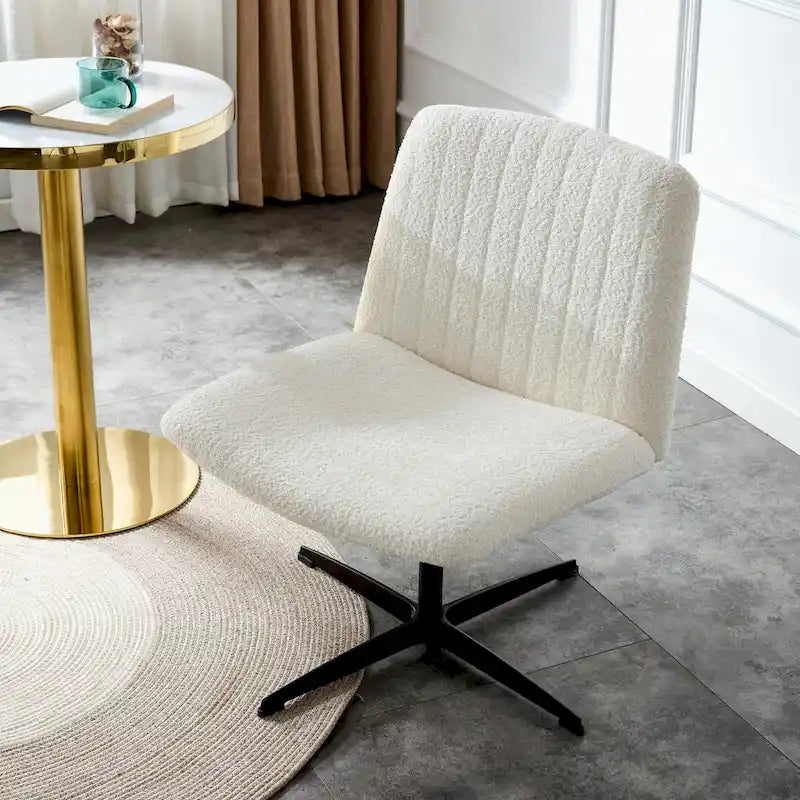 Chaise de bureau pivotante sans accoudoirs ergonomique avec dossier rayé à hauteur réglable