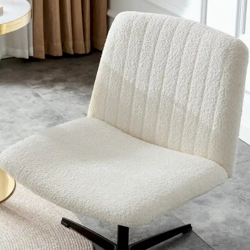 Chaise de bureau pivotante sans accoudoirs ergonomique avec dossier rayé à hauteur réglable