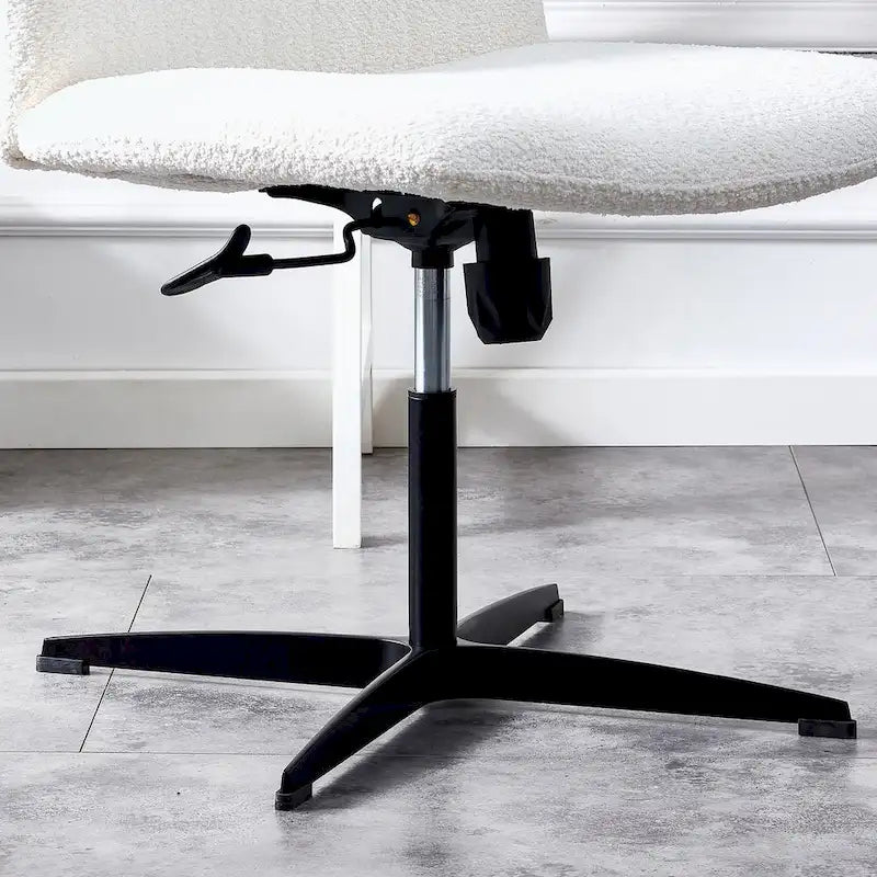 Chaise de bureau pivotante sans accoudoirs ergonomique avec dossier rayé à hauteur réglable