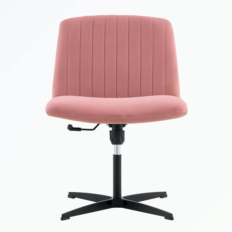 Chaise de bureau pivotante sans accoudoirs ergonomique avec dossier rayé à hauteur réglable