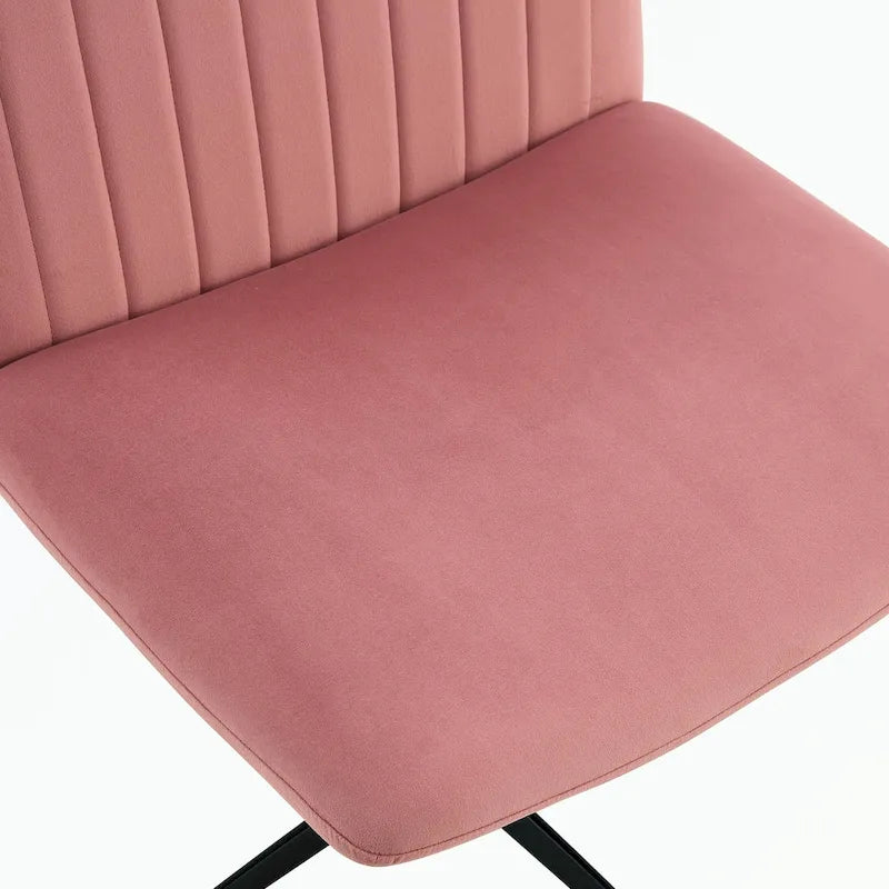 Chaise de bureau pivotante sans accoudoirs ergonomique avec dossier rayé à hauteur réglable
