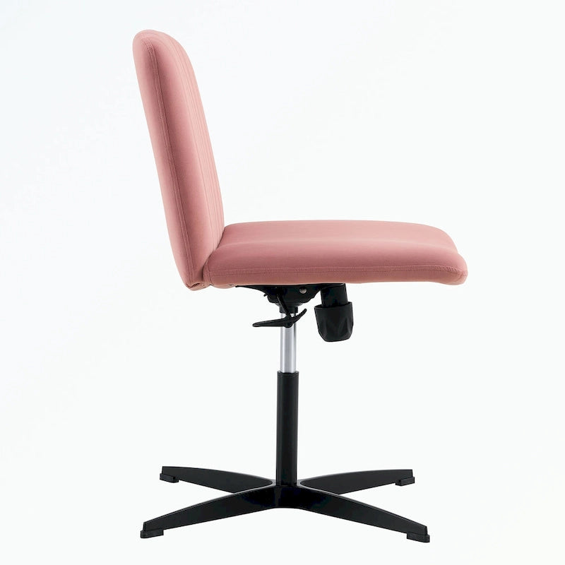 Chaise de bureau pivotante sans accoudoirs ergonomique avec dossier rayé à hauteur réglable