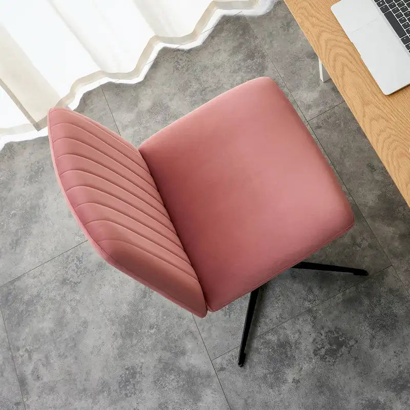 Chaise de bureau pivotante sans accoudoirs ergonomique avec dossier rayé à hauteur réglable
