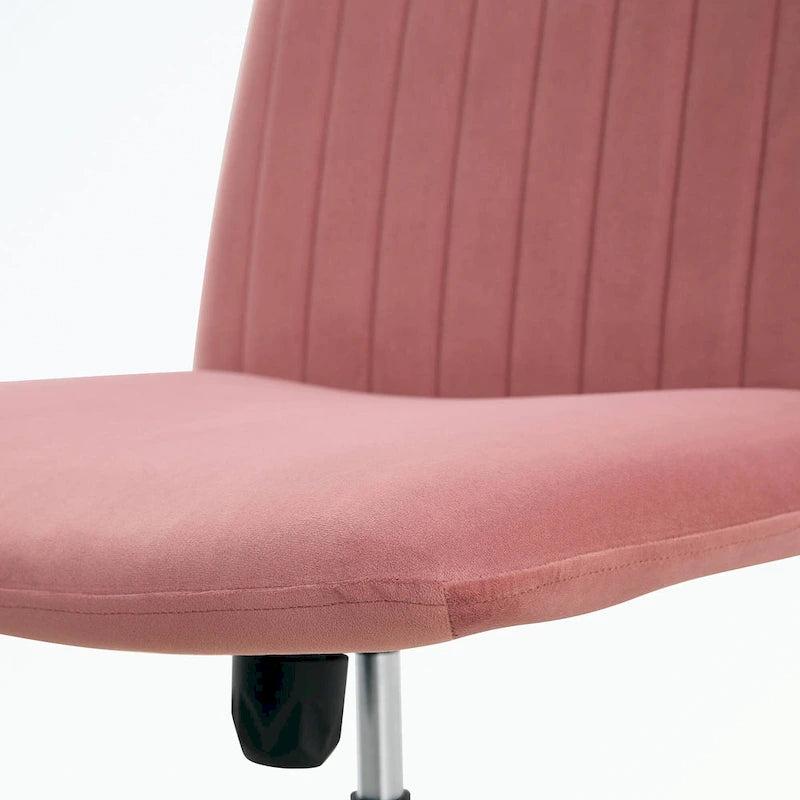Chaise de bureau pivotante sans accoudoirs ergonomique avec dossier rayé à hauteur réglable