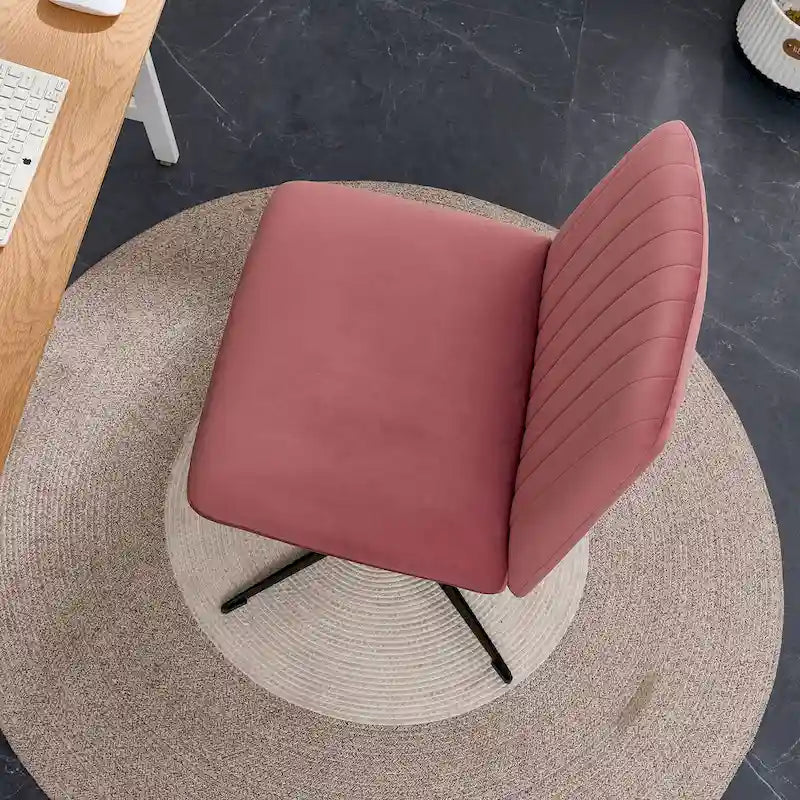 Chaise de bureau pivotante sans accoudoirs ergonomique avec dossier rayé à hauteur réglable