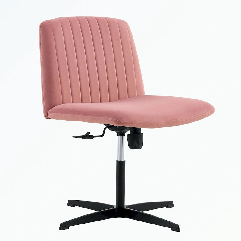 Chaise de bureau pivotante sans accoudoirs ergonomique avec dossier rayé à hauteur réglable
