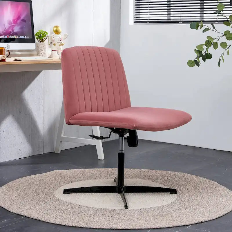 Chaise de bureau pivotante sans accoudoirs ergonomique avec dossier rayé à hauteur réglable