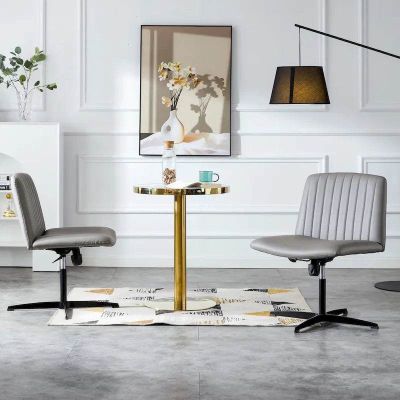 Chaise de bureau pivotante sans accoudoirs ergonomique avec dossier rayé à hauteur réglable