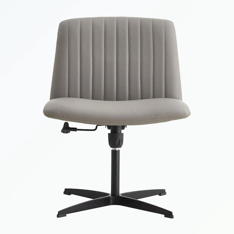 Chaise de bureau pivotante sans accoudoirs ergonomique avec dossier rayé à hauteur réglable