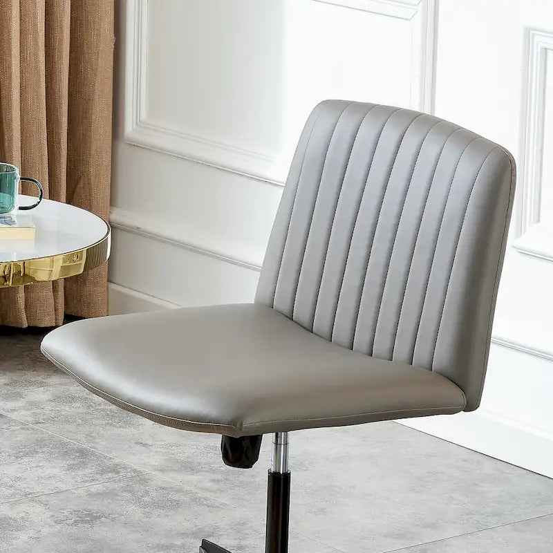 Chaise de bureau pivotante sans accoudoirs ergonomique avec dossier rayé à hauteur réglable