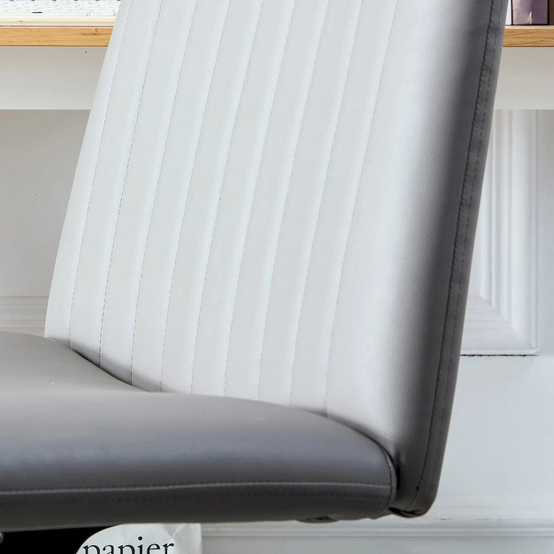 Chaise de bureau pivotante sans accoudoirs ergonomique avec dossier rayé à hauteur réglable