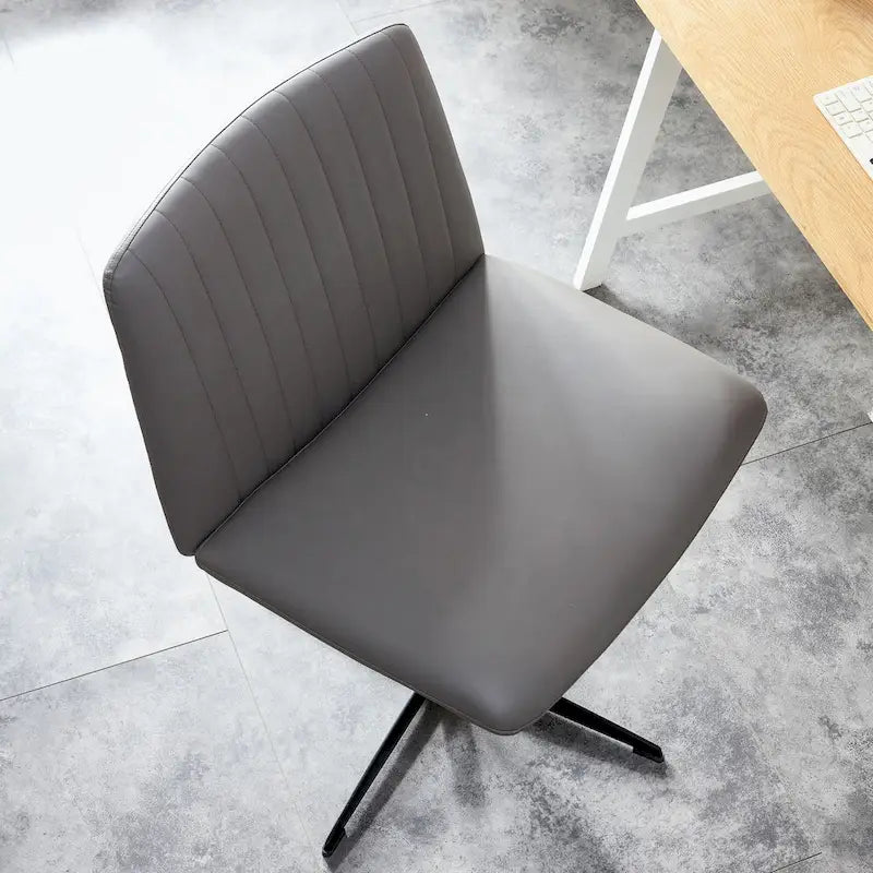 Chaise de bureau pivotante sans accoudoirs ergonomique avec dossier rayé à hauteur réglable