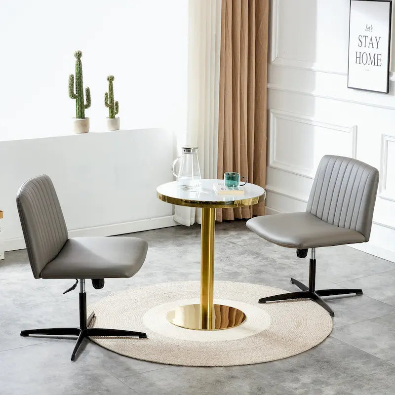 Chaise de bureau pivotante sans accoudoirs ergonomique avec dossier rayé à hauteur réglable