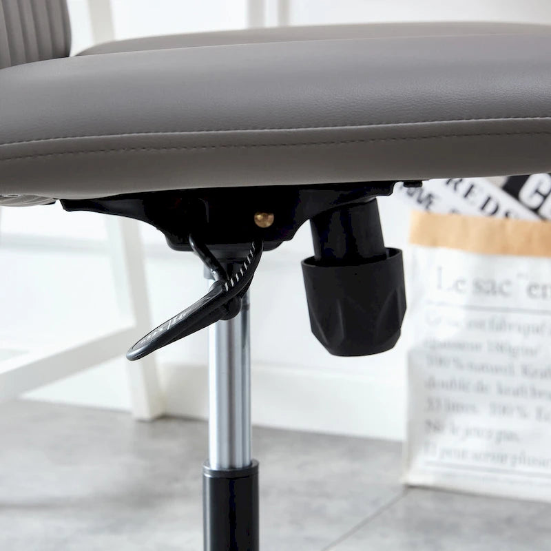 Chaise de bureau pivotante sans accoudoirs ergonomique avec dossier rayé à hauteur réglable