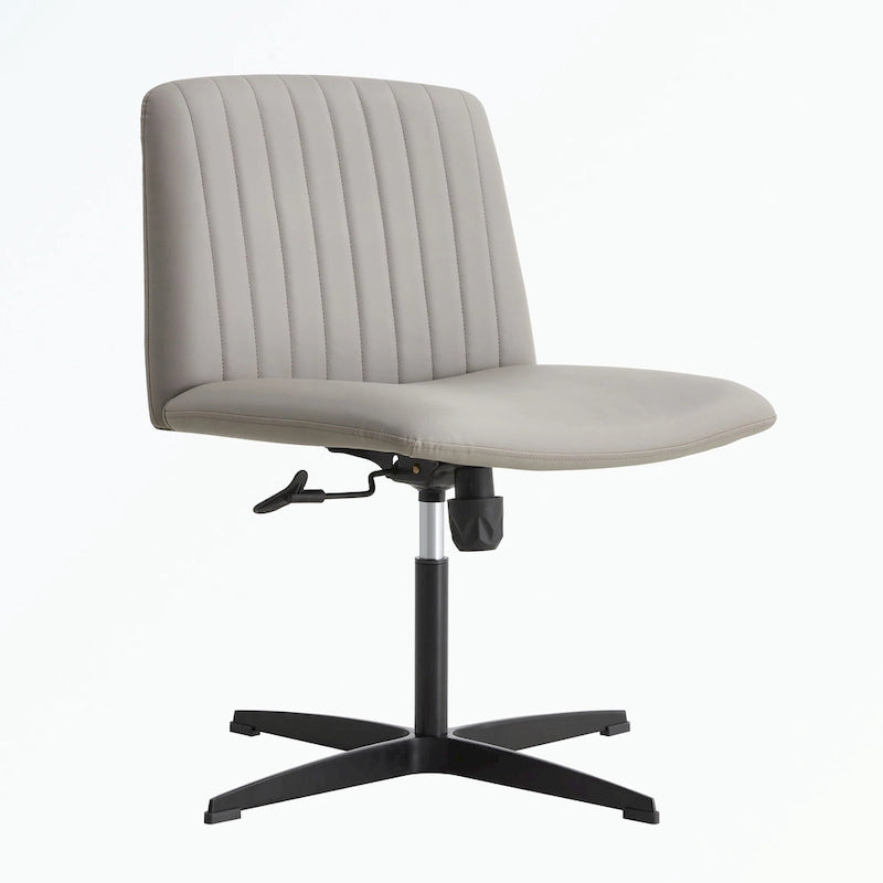 Chaise de bureau pivotante sans accoudoirs ergonomique avec dossier rayé à hauteur réglable