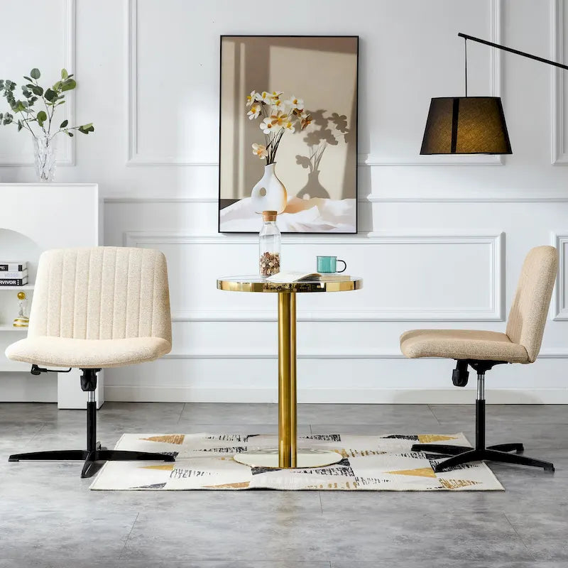 Chaise de bureau pivotante sans accoudoirs ergonomique avec dossier rayé à hauteur réglable