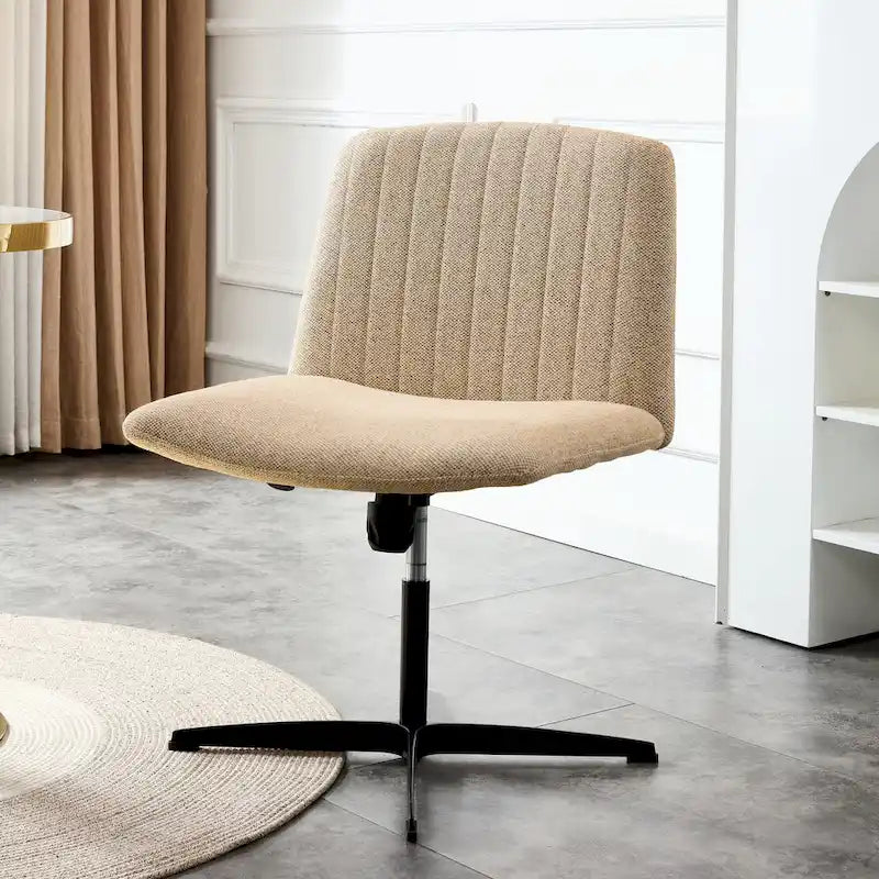 Chaise de bureau pivotante sans accoudoirs ergonomique avec dossier rayé à hauteur réglable