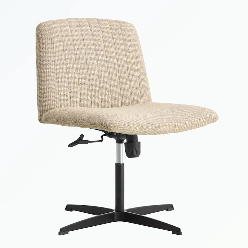 Chaise de bureau pivotante sans accoudoirs ergonomique avec dossier rayé à hauteur réglable