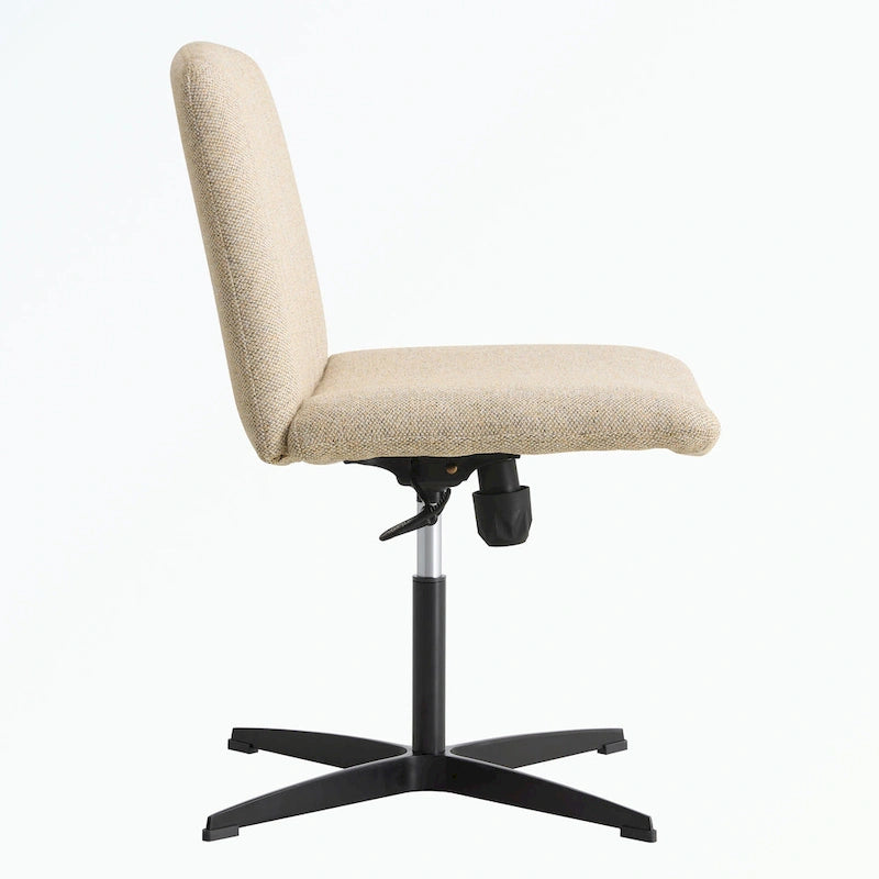 Chaise de bureau pivotante sans accoudoirs ergonomique avec dossier rayé à hauteur réglable