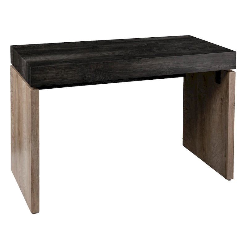 Bureau d'écriture bicolore noir et bois naturel style ferme moderne pour bureau à domicile