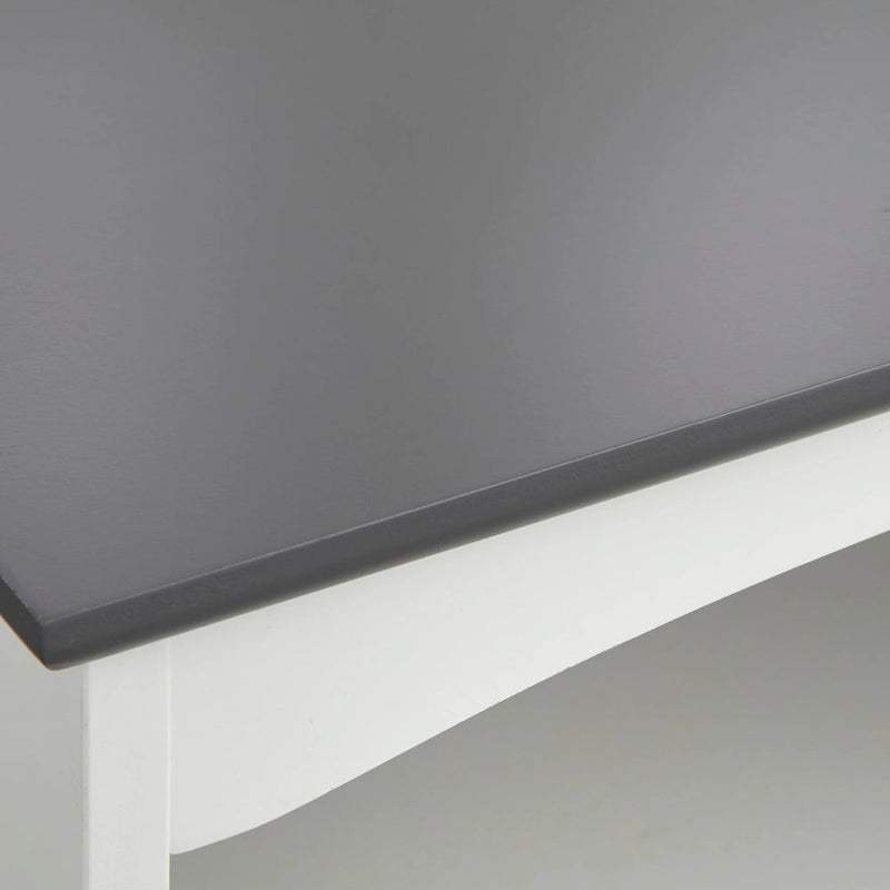 Meuble de rangement de salle de bain 3 tiroirs blanc avec étagère ouverte en MDF et plateau gris anthracite