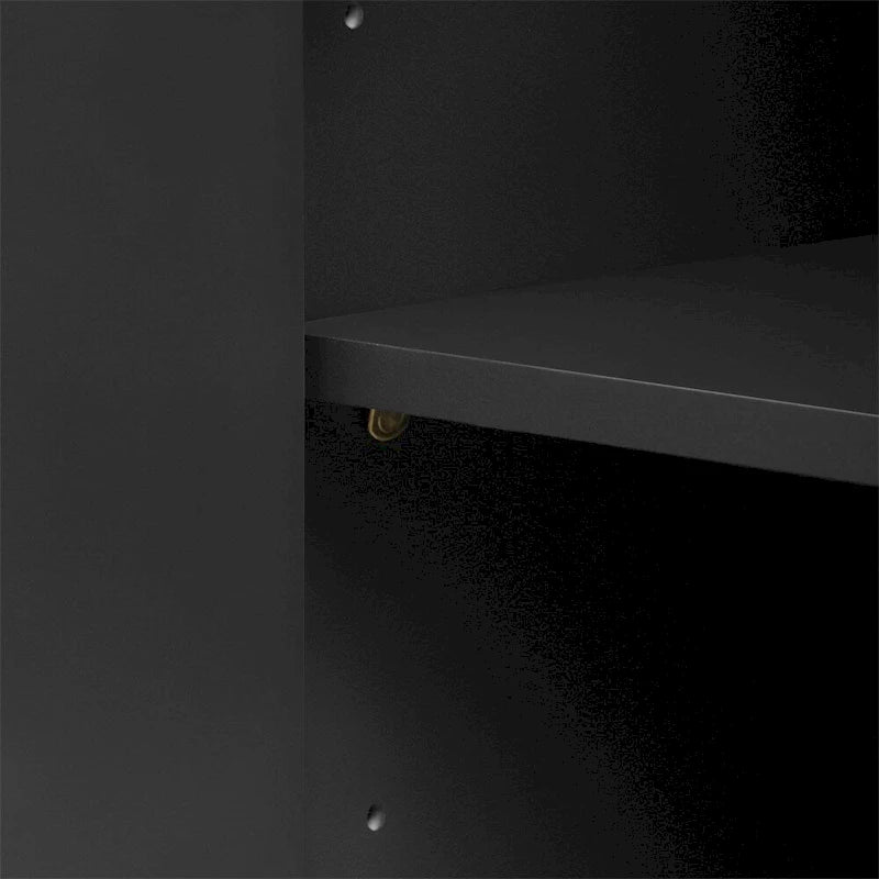 Buffet d'angle incurvé à 4 portes avec portes à motif vague et étagères réglables