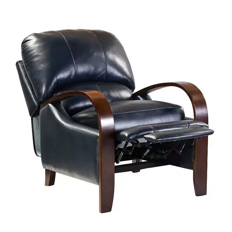 Ensemble de 2 fauteuils inclinables manuels en cuir véritable, inclinaison à 159°